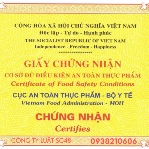 giấy an toàn thực phẩm
